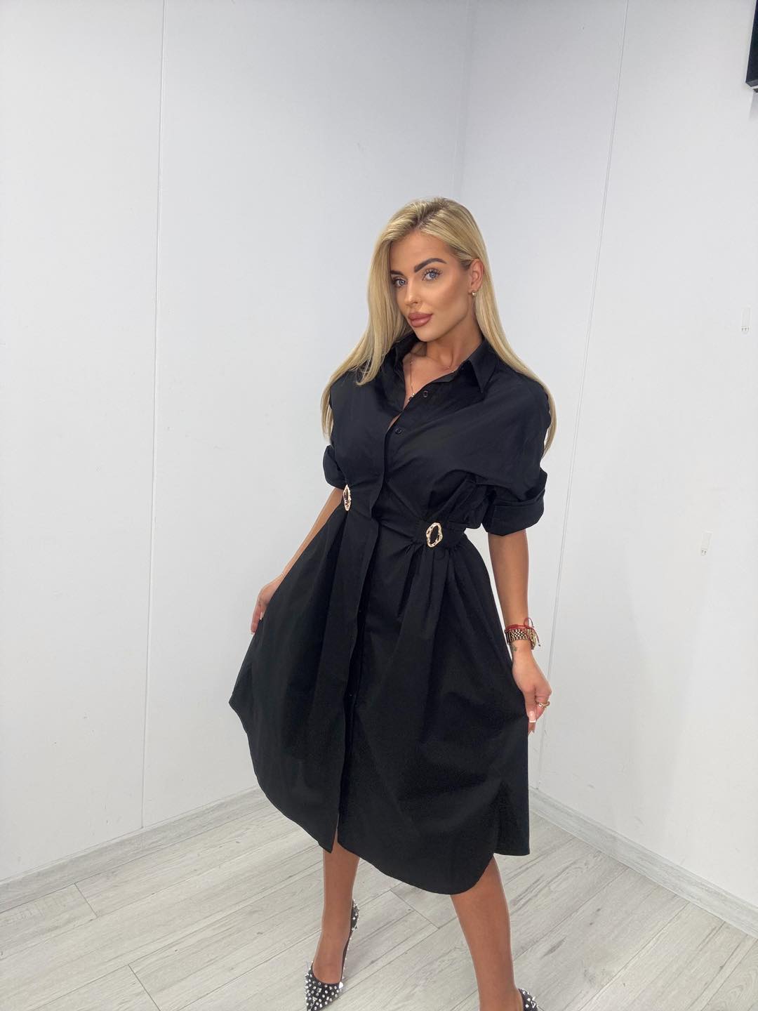 Sukienka koszulowa czarna
